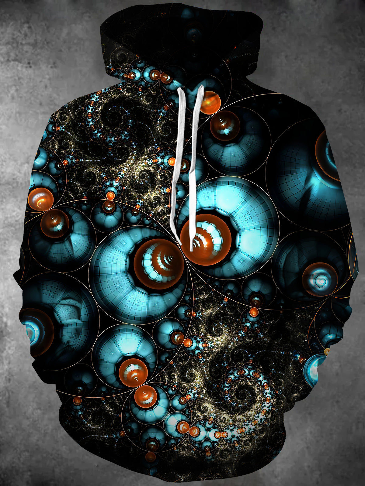 Abstract Men's Long Sleeve Pocket Hooded Sweatshirt
