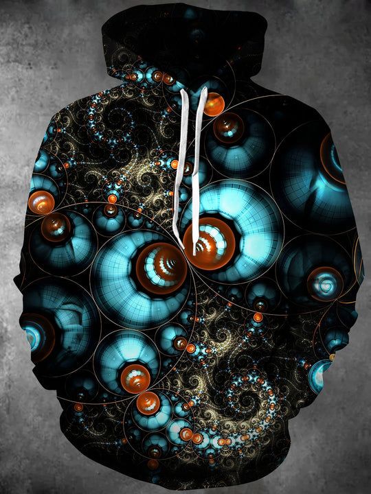 Abstract Men's Long Sleeve Pocket Hooded Sweatshirt