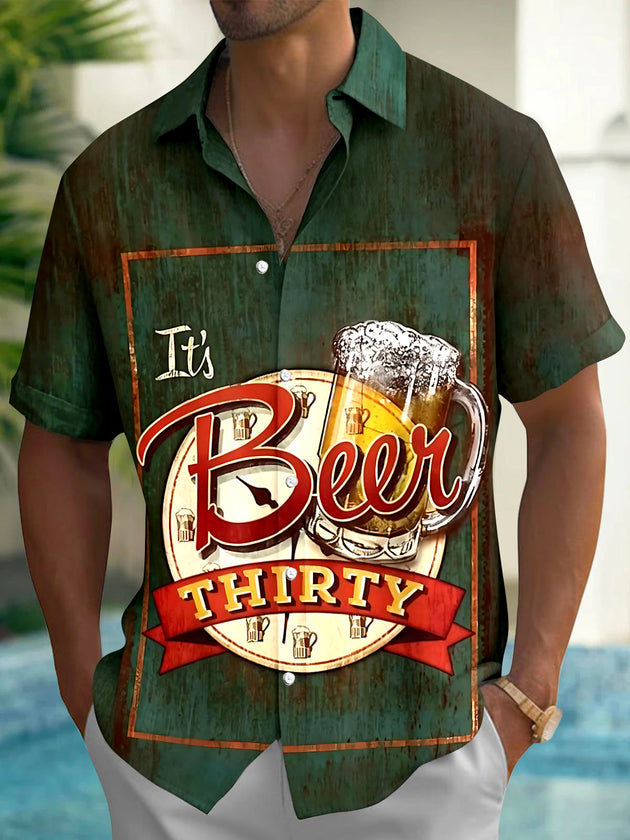 Vintage Beer Men's Pocket Short Sleeve Shirts