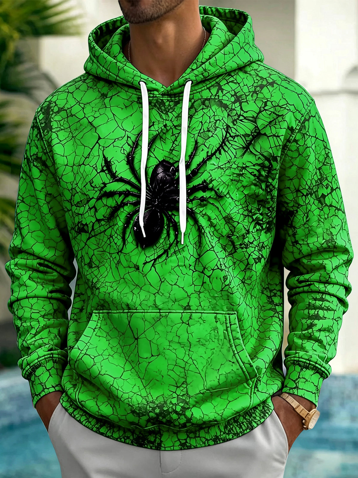 Adaychic Men's Graphic Hoodie Print Printed Print Long Sleeve Hoodie with Chest Pocket