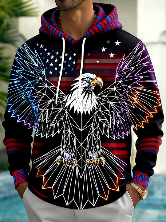 Adaychic Men's Graphic Hoodie Print Full Print Long Sleeve Hoodie with Chest Pocket