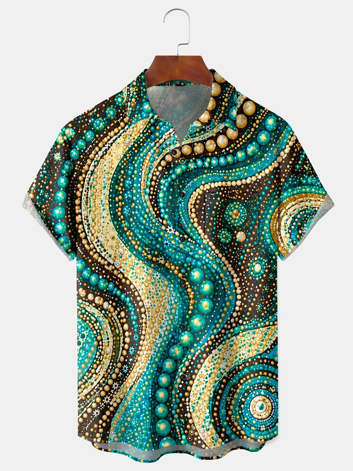 men's Hawaiian shirt front view tropical beach vacation