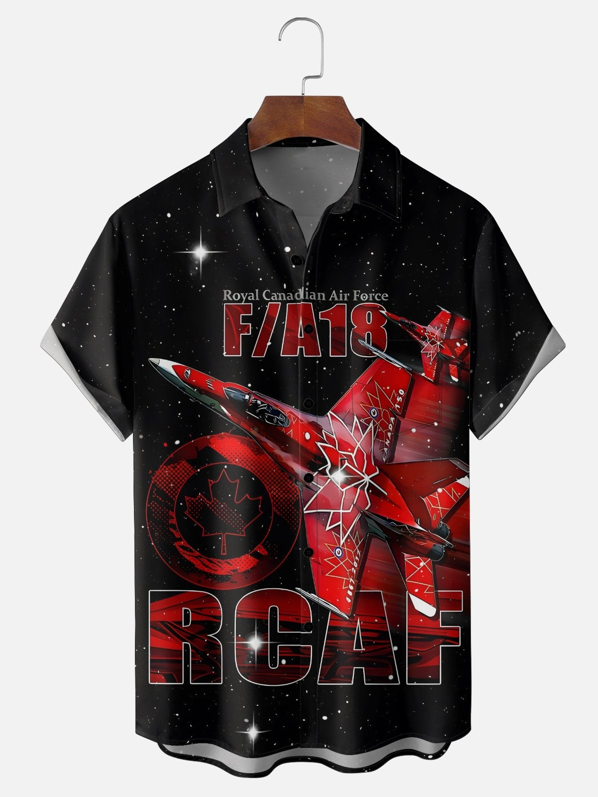 Royal Canadian Air Force Maple Leaf Men's Pocket Short Sleeve Shirts