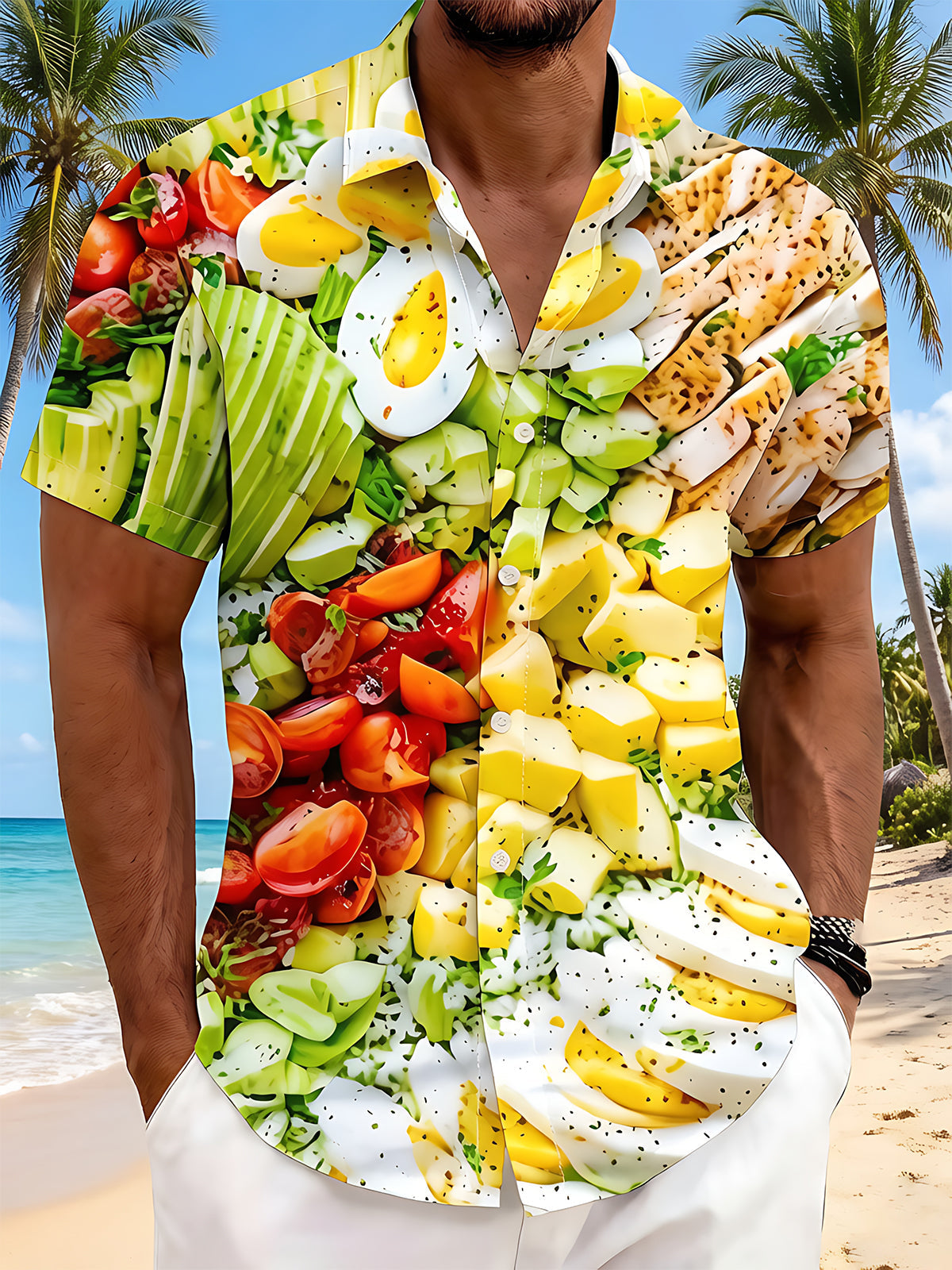 Fresh Delicious Salad Fat-Reducing Healthy Ingredients Men's Pocket Short Sleeve Shirts