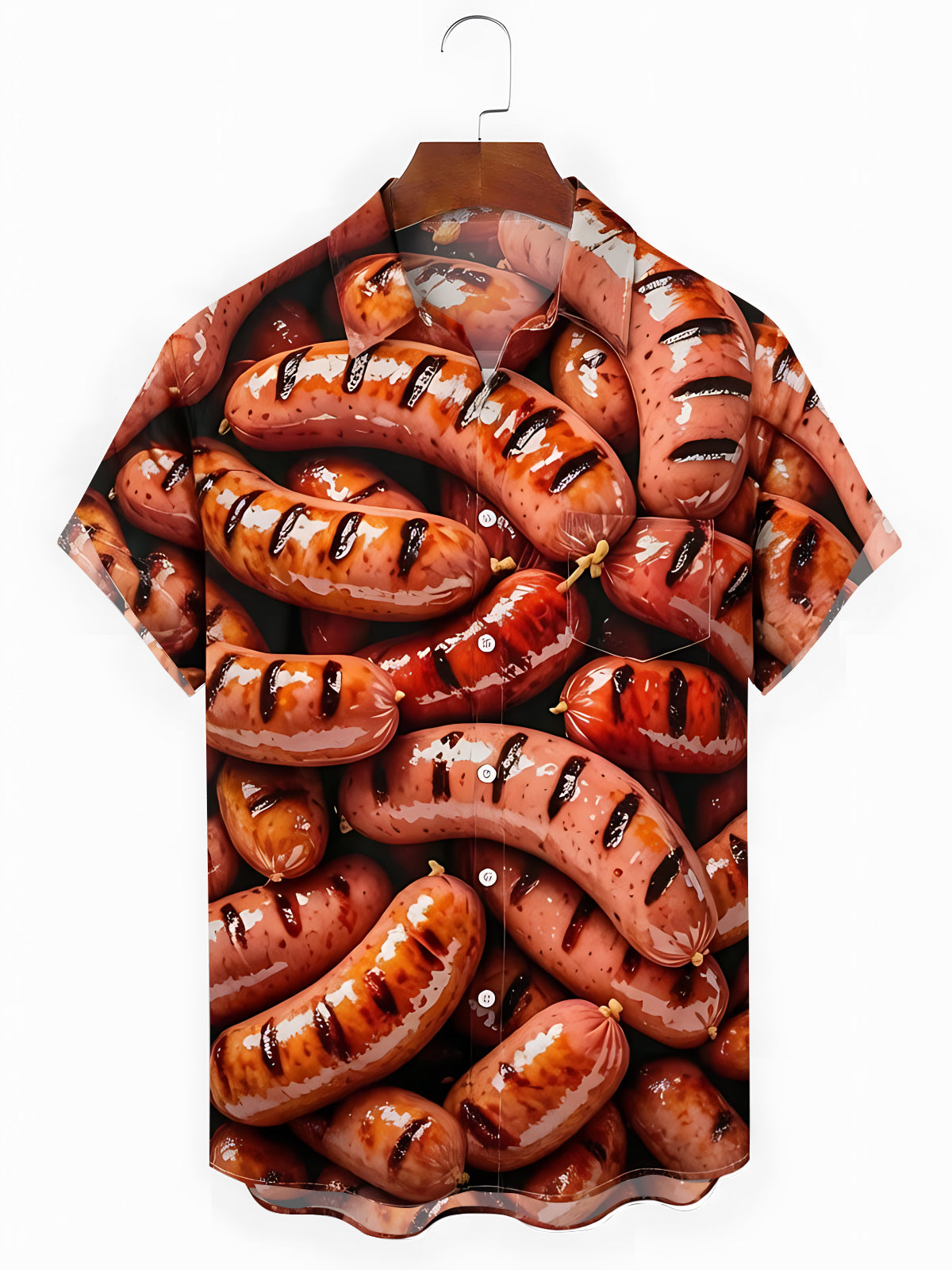 Delicious Grilled Sausages Men's Pocket Short Sleeve Shirts