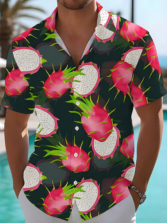 Pitaya All Over Print Men's Pocket Short Sleeve Shirts