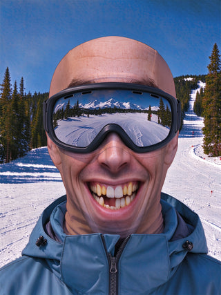 Adaychic Funny Snow Mountain Ski Smiling Face Ski Mask