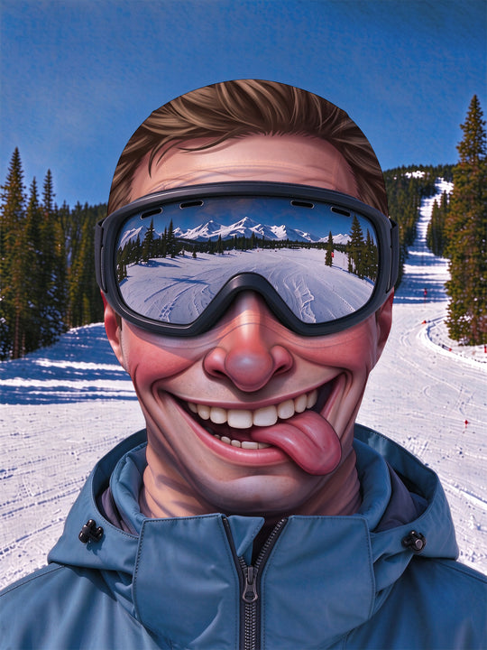 Adaychic Double Goggles Funny Face Ski Mask