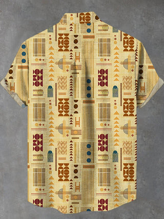 men's abstract print shirt back view