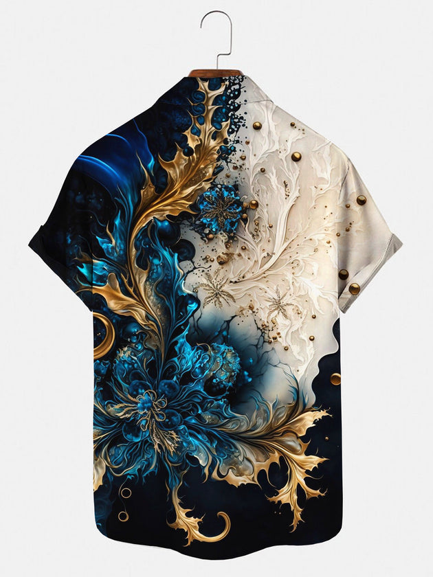 Men abstract print regular fit shirt back view