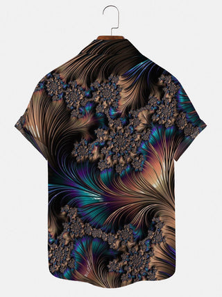 Men's regular fit abstract print shirt with pocket back view