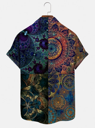 Men abstract print regular fit shirt back view