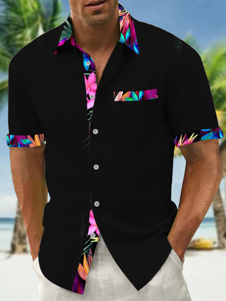 men's floral shirt front view