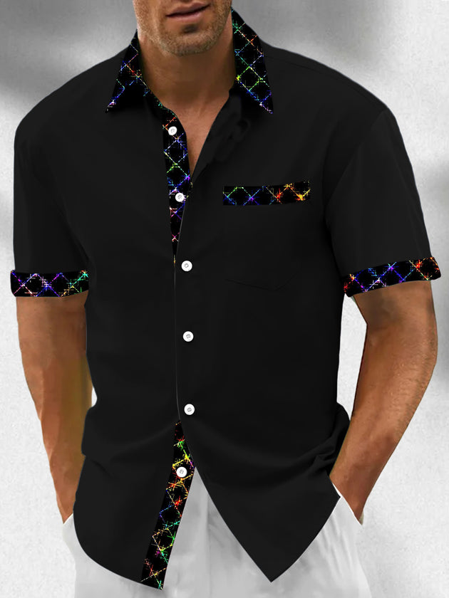 men's patterned sweater shirt front view