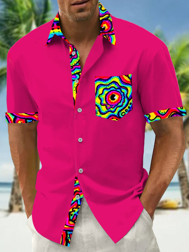 men's abstract print shirt front view