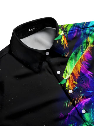 men's Hawaiian short sleeve flat lay shirt