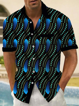 men's patterned sweater shirt front view