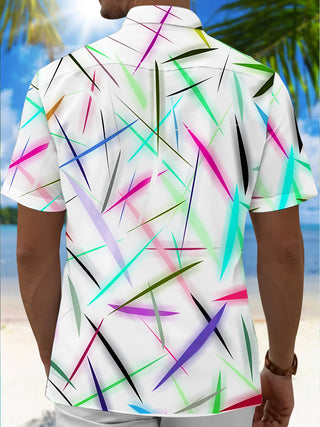 men's abstract print shirt back view