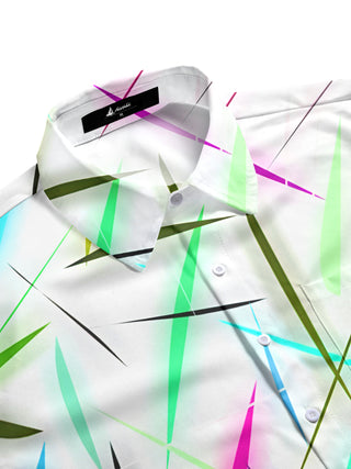 men's pattern print shirt side view