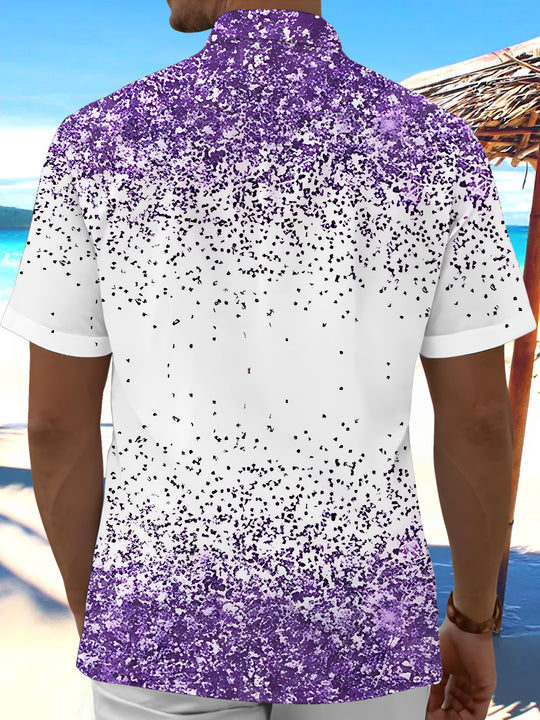 Men's gradient print short sleeve shirt back view