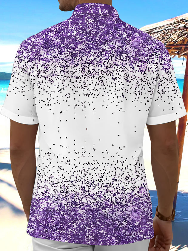 Men's gradient print short sleeve shirt back view