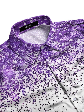 Men's Novelty Gradient Print Half Sleeve Shirt Side View