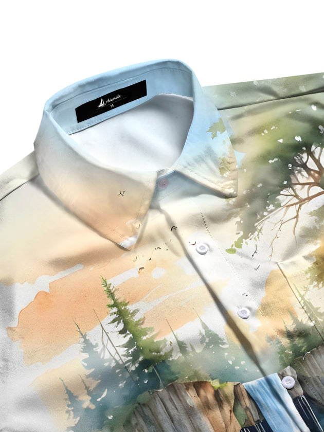 men's printed knitwear shirt side view