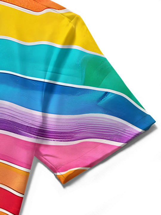 men's colorful patterned sweater shirt close-up short sleeve