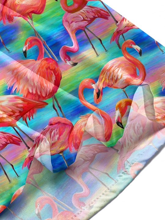men's flamingo print shirt summer vacation