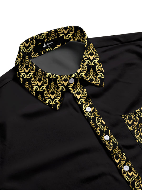 men's classic print shirt side view
