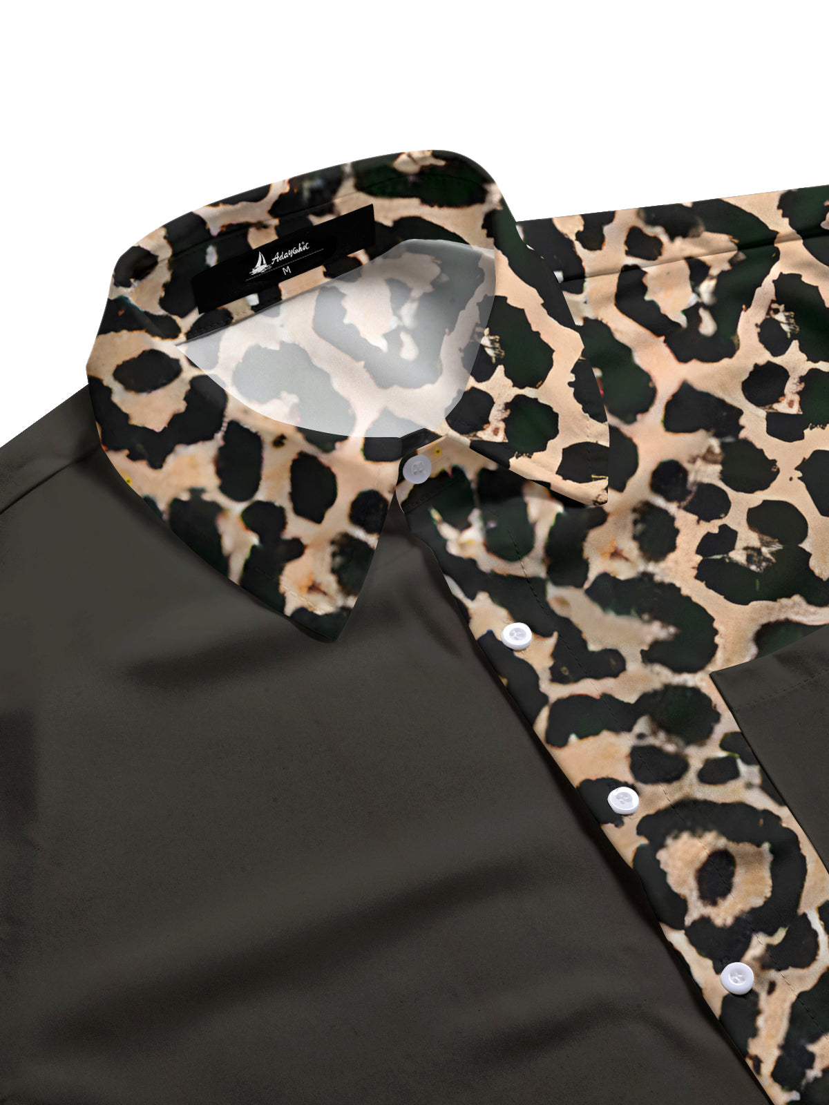 Leopard Print Men's Pocket Short Sleeve Shirts