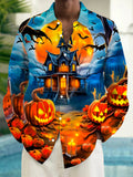 Halloween Men's Pocket Long Sleeve Shirts