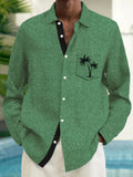 Coconut Tree Men's Pocket Long Sleeve Shirts