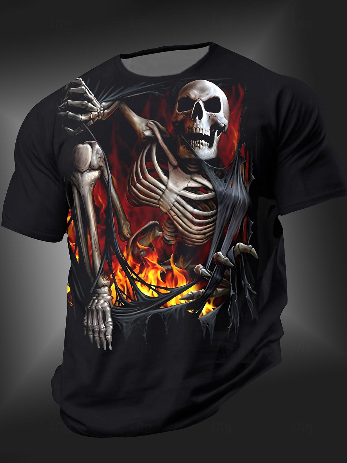 Skull Round Neck Short Sleeve Men's T-shirt