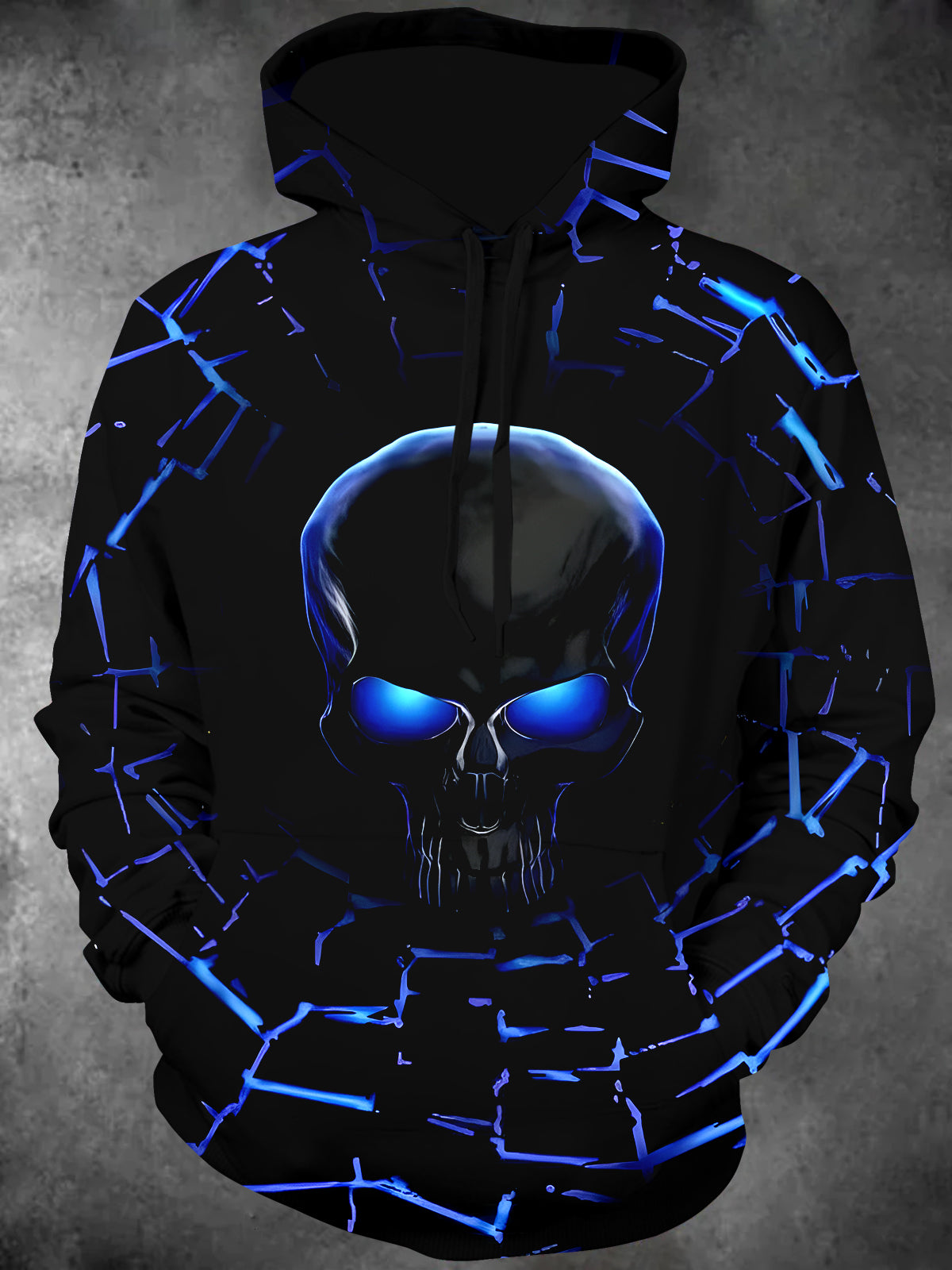 Skull  Long Sleeve Hooded Pocket Men's Top