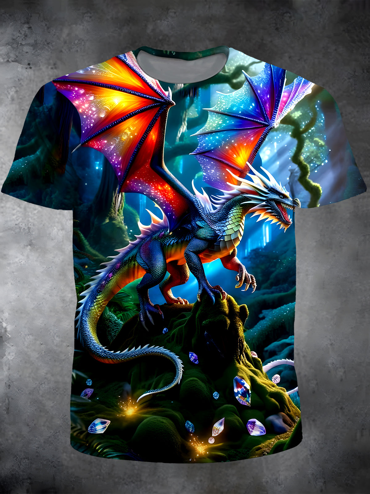 Dragon Round Neck Short Sleeve Men's T-shirt