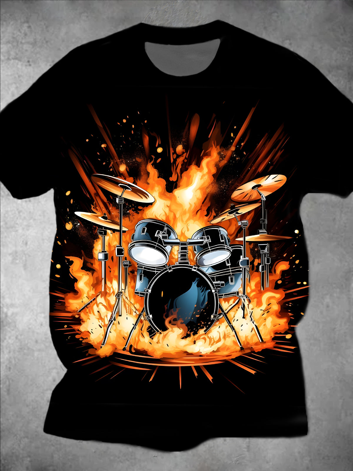 Rock Music Round Neck Short Sleeve Men's T-shirt