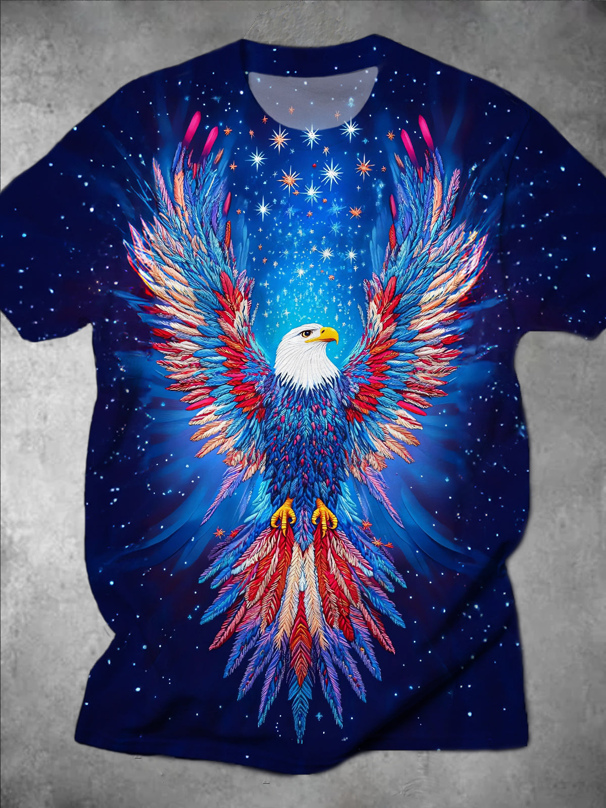 Eagle Round Neck Short Sleeve Men's T-shirt