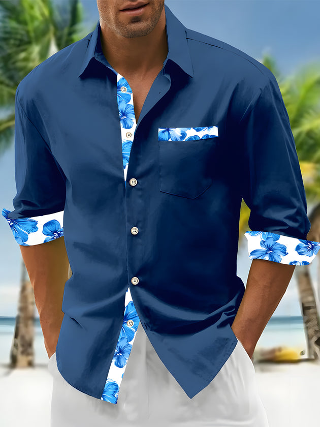 men's floral shirt front view