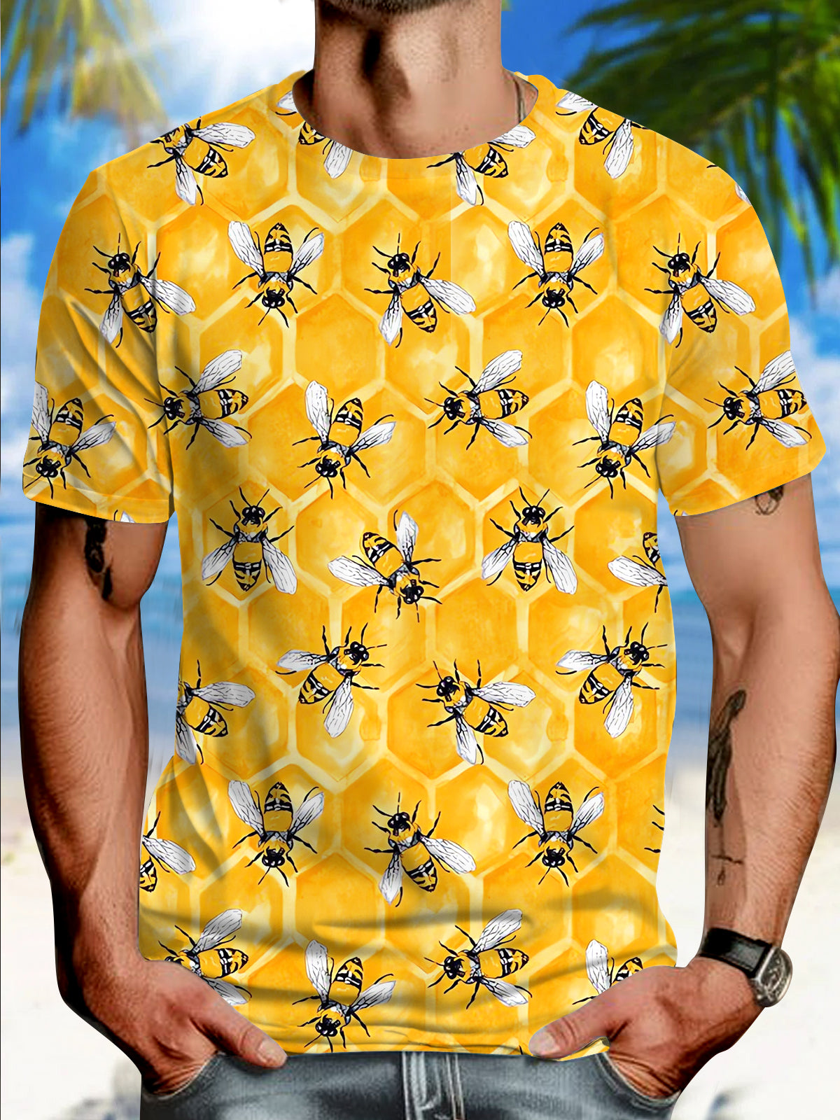 Bee Men's Pocket Short Sleeve Shirts