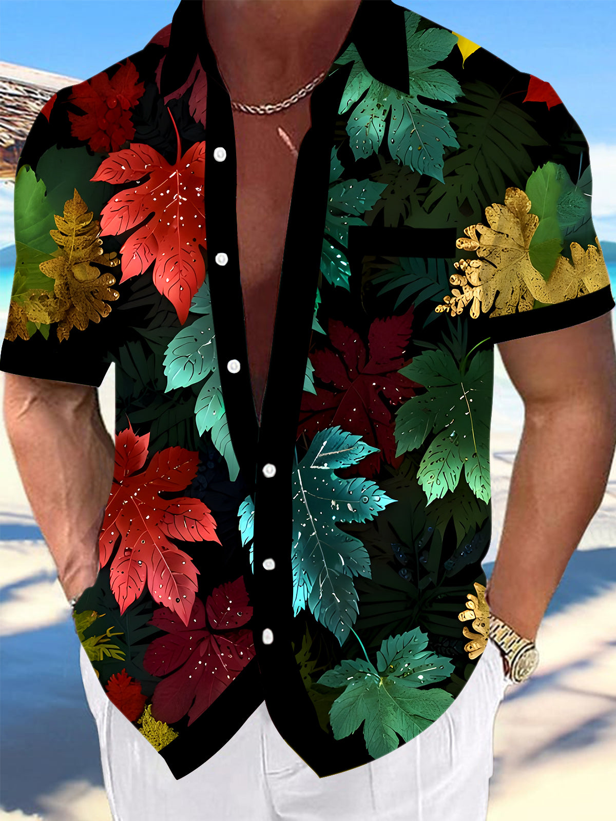 Hawaiian Men's Pocket Short Sleeve Shirts