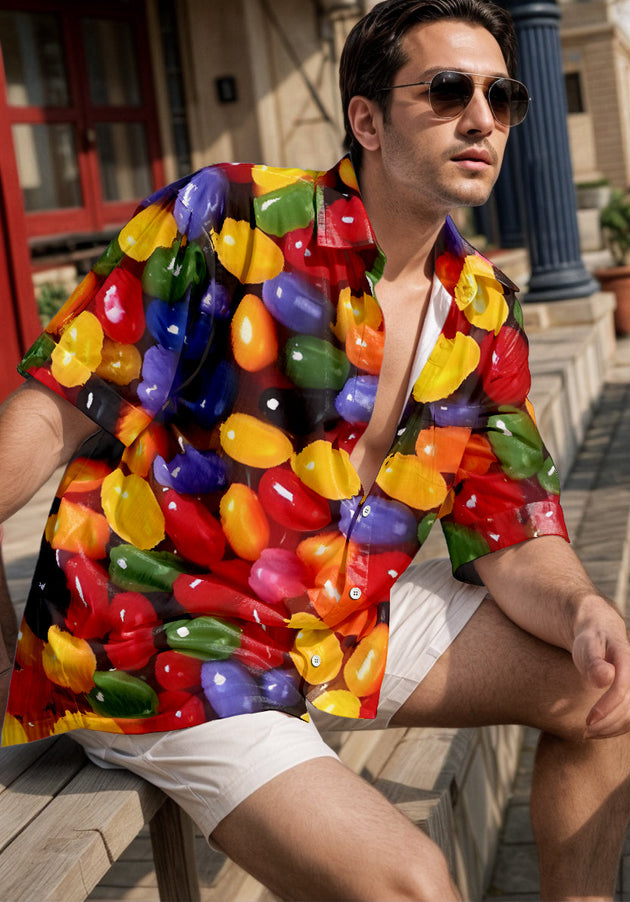 men's short sleeve shirt front view