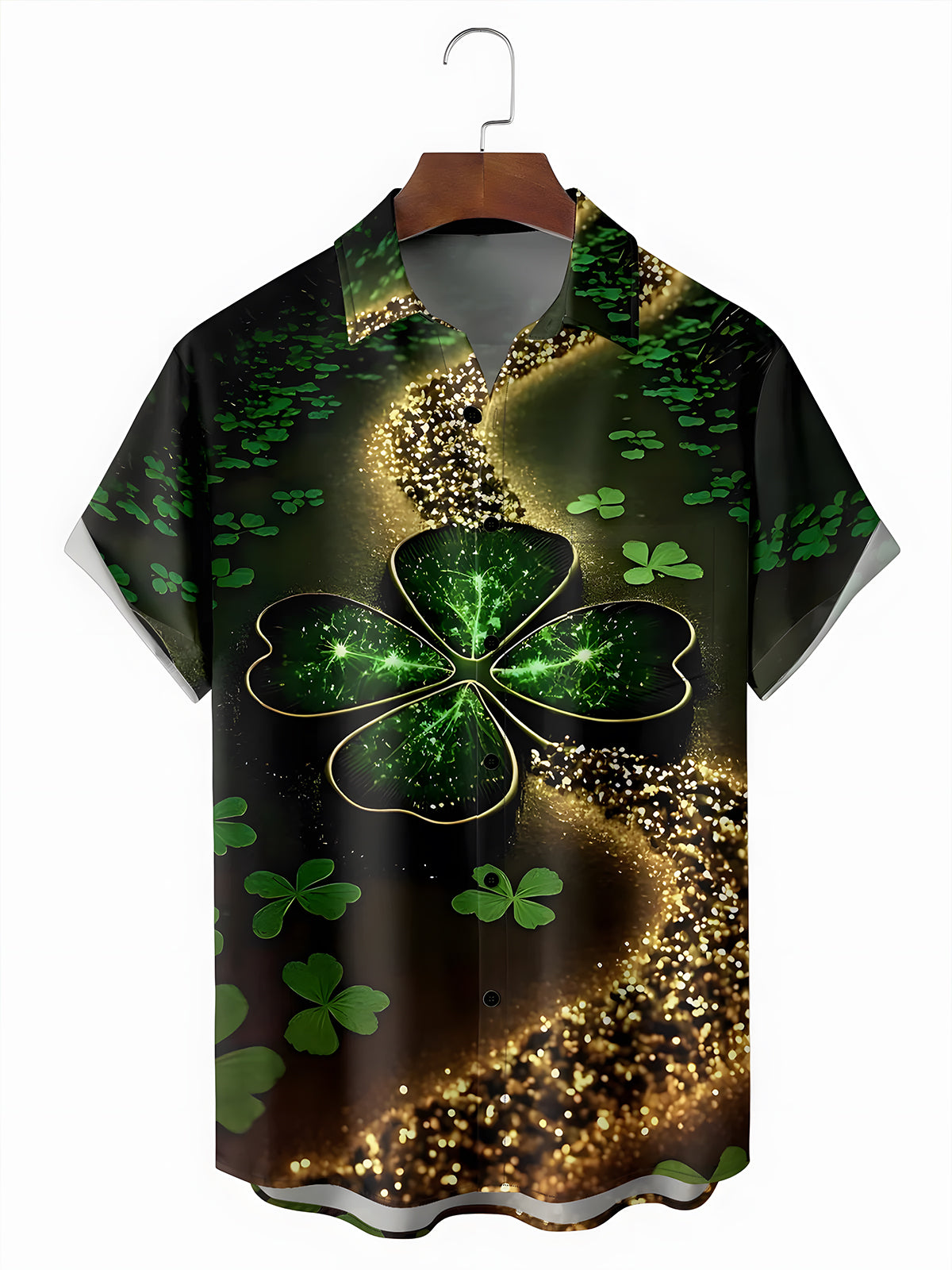 St. Patrick's Day Crystal Men's Pocket Short Sleeve Shirts