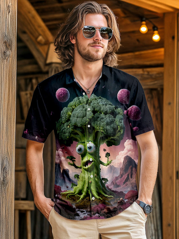 men's art print shirt front view
