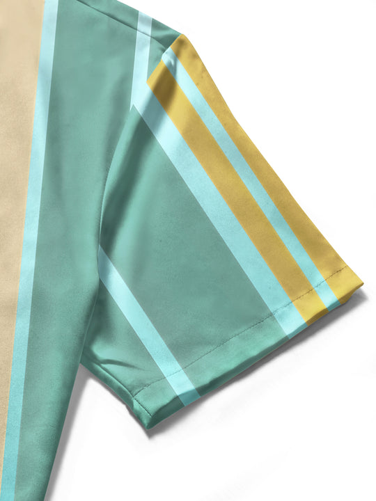 Men's Hawaiian short sleeve shirt close-up fabric texture