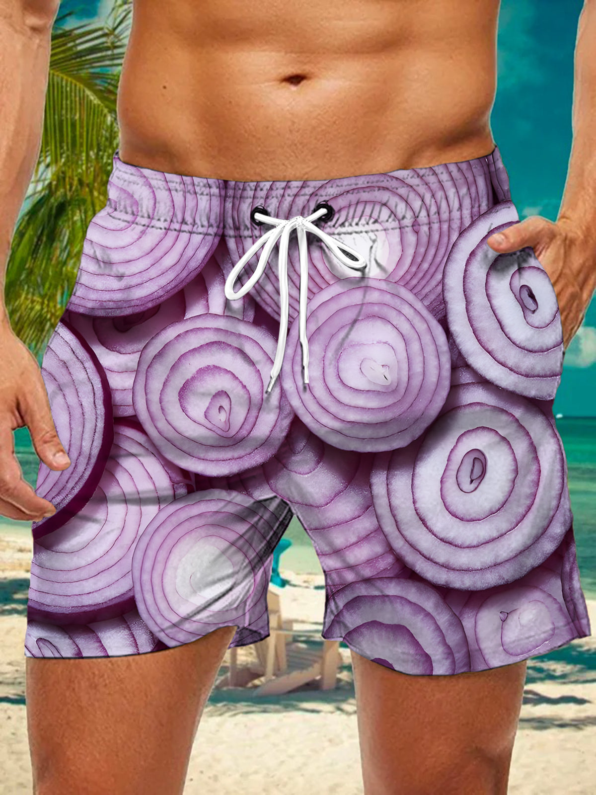 Onion Print Men's Print Pocket Shorts