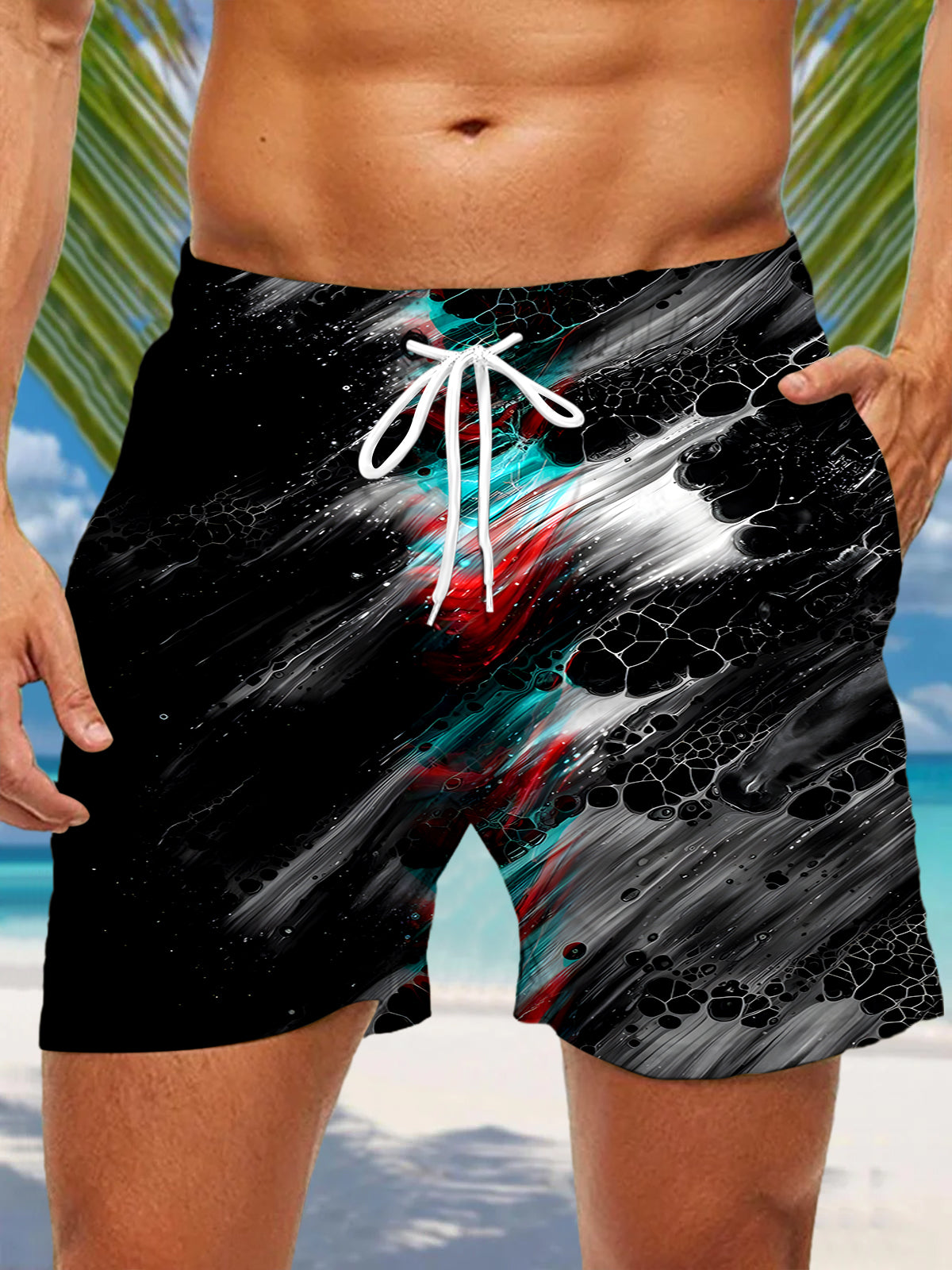 Abstract Men's Print Pocket Shorts