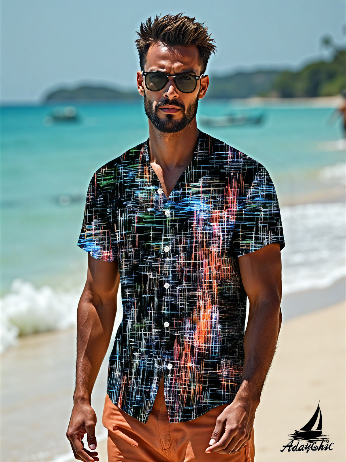 Geometry Men's Pocket Short Sleeve Shirts