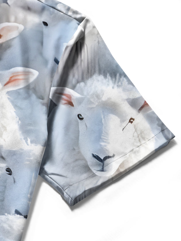 men's printed shirt close-up short sleeve