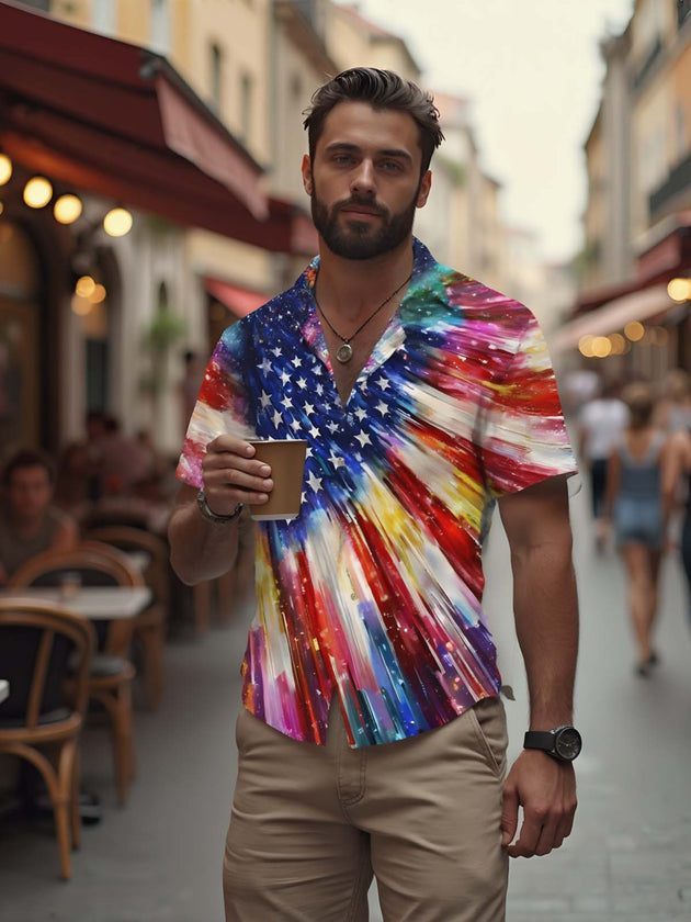 Independence Day Men's Pocket Short Sleeve Shirts